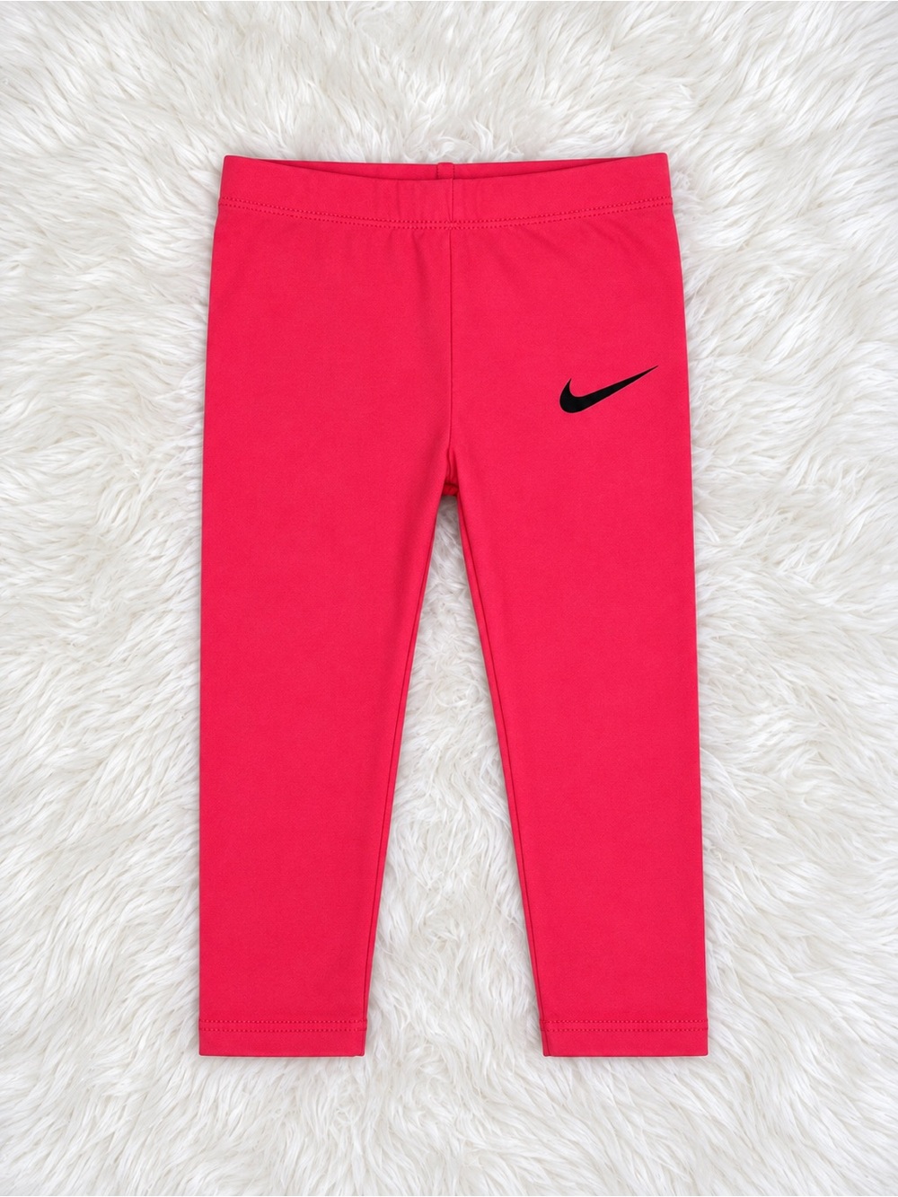 Nike Bright Pink Girls' Athletic Leggings with Black Swoosh